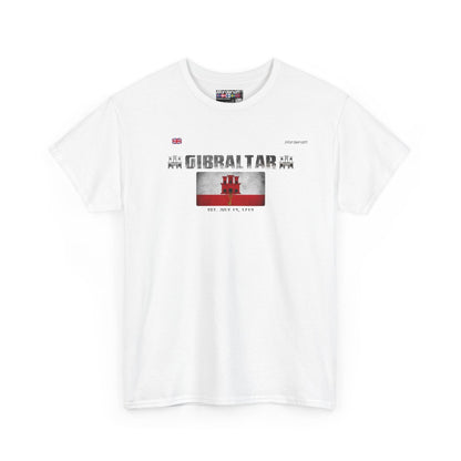 Gibraltar flag t-shirt in White — premium cotton, Nordenatt