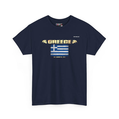 Greece flag t-shirt in Navy — premium cotton, Nordenatt