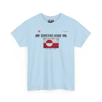 Greenland flag t-shirt in Light Blue — premium cotton, Nordenatt
