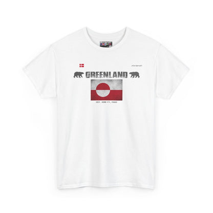 Greenland flag t-shirt in White — premium cotton, Nordenatt