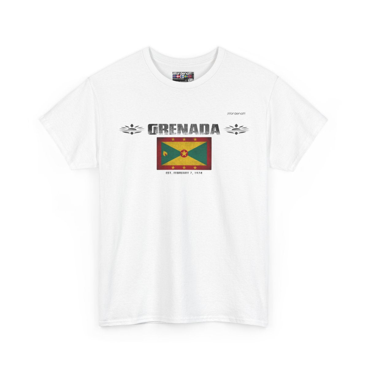 Grenada flag t-shirt in White — premium cotton, Nordenatt