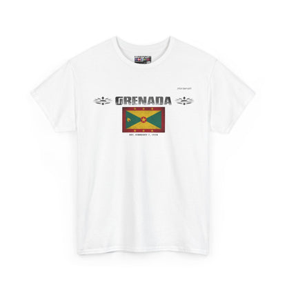 Grenada flag t-shirt in White — premium cotton, Nordenatt