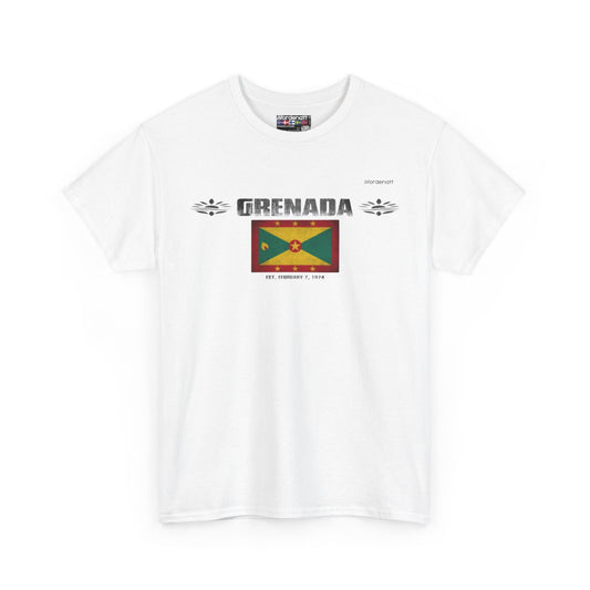 Grenada flag t-shirt in White — premium cotton, Nordenatt