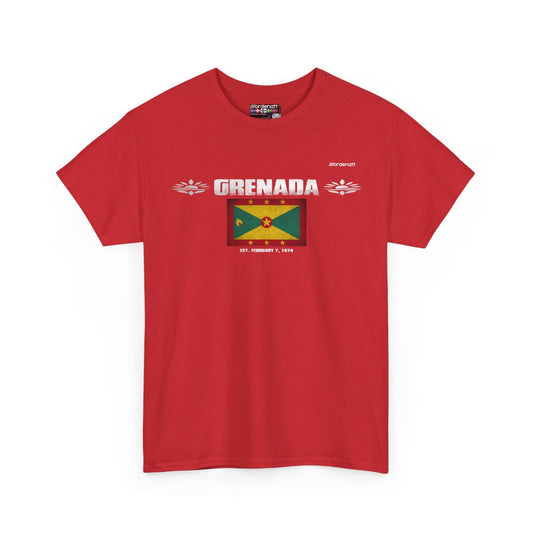 Grenada flag t-shirt in Red — premium cotton, Nordenatt