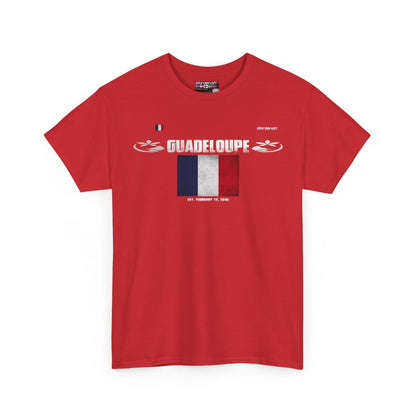 Guadeloupe flag t-shirt in Red — premium cotton, Nordenatt