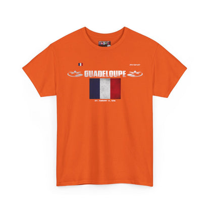 Guadeloupe flag t-shirt in Orange — premium cotton, Nordenatt