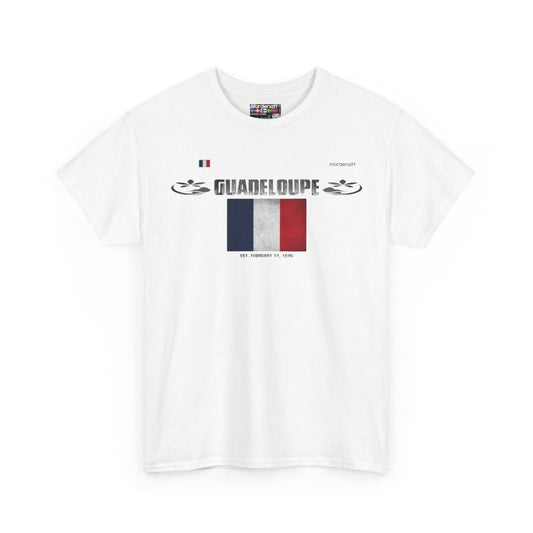 Guadeloupe flag t-shirt in White — premium cotton, Nordenatt