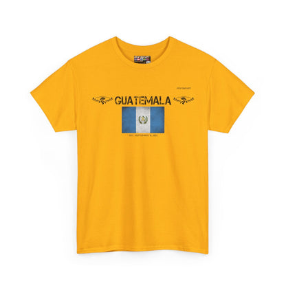 Guatemala flag t-shirt in Gold — premium cotton, Nordenatt