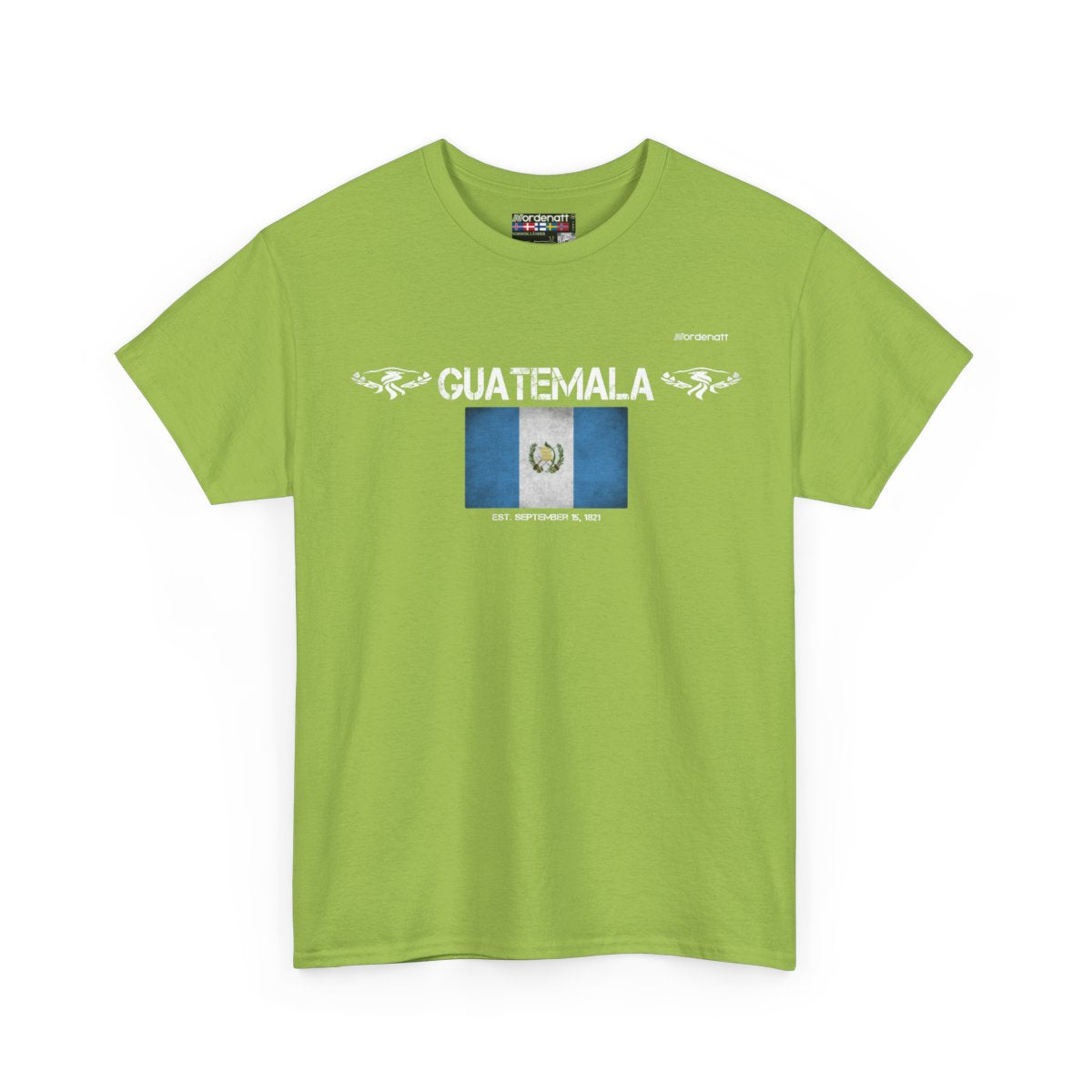 Guatemala flag t-shirt in Kiwi — premium cotton, Nordenatt