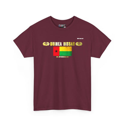 Guinea-Bissau flag t-shirt in Maroon — premium cotton, Nordenatt