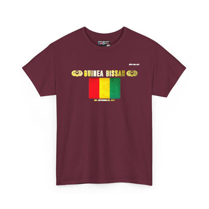 Guinea flag t-shirt in Maroon — premium cotton, Nordenatt