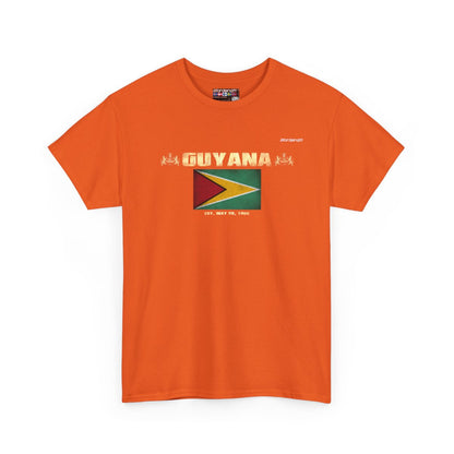 Guyana flag t-shirt in Orange — premium cotton, Nordenatt