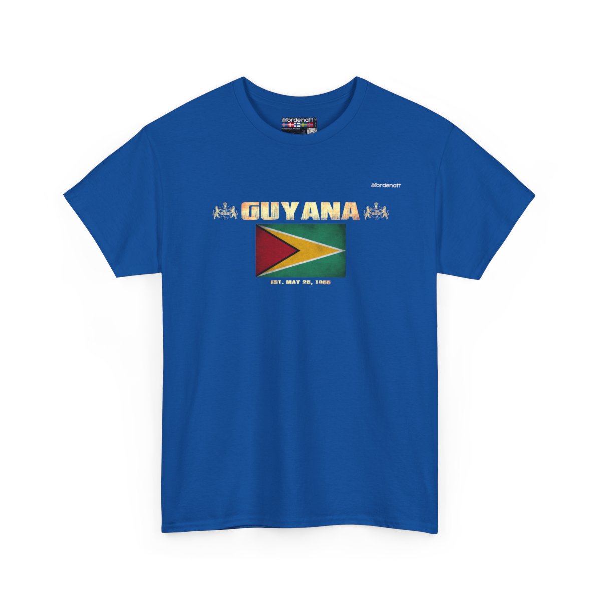Guyana flag t-shirt in Royal — premium cotton, Nordenatt