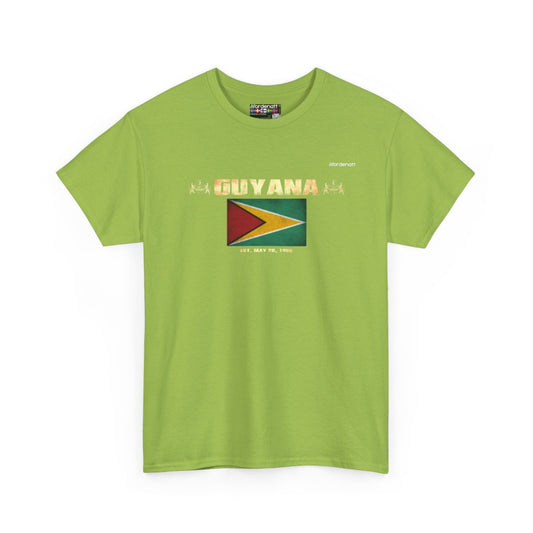 Guyana flag t-shirt in Kiwi — premium cotton, Nordenatt