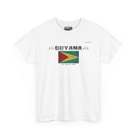 Guyana flag t-shirt in White — premium cotton, Nordenatt