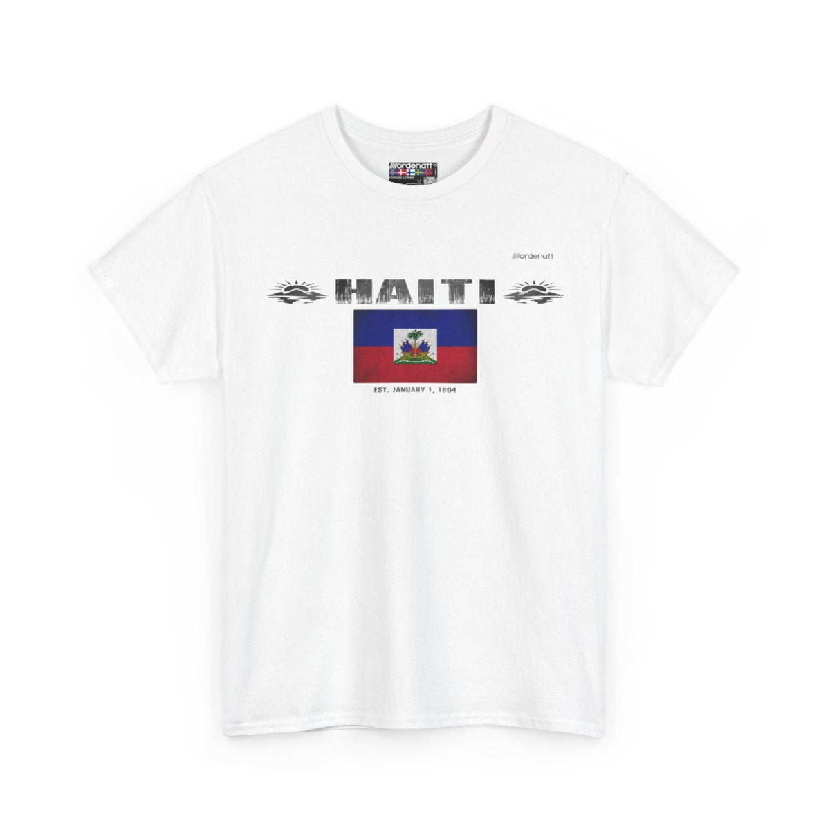 Haiti flag t-shirt in White — premium cotton, Nordenatt