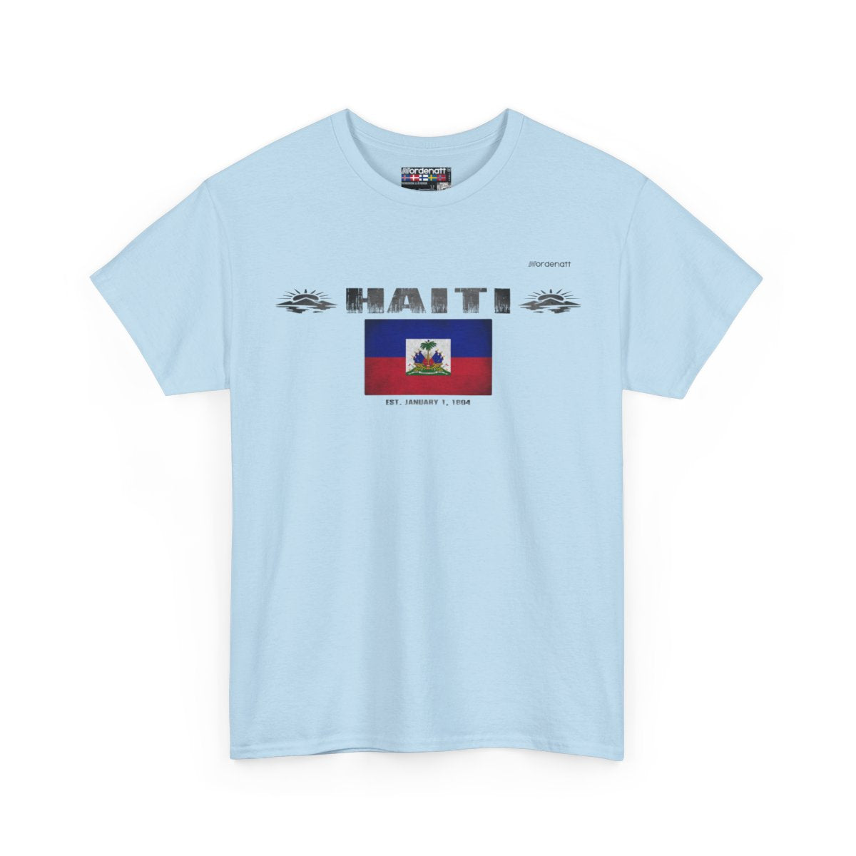 Haiti flag t-shirt in Light Blue — premium cotton, Nordenatt