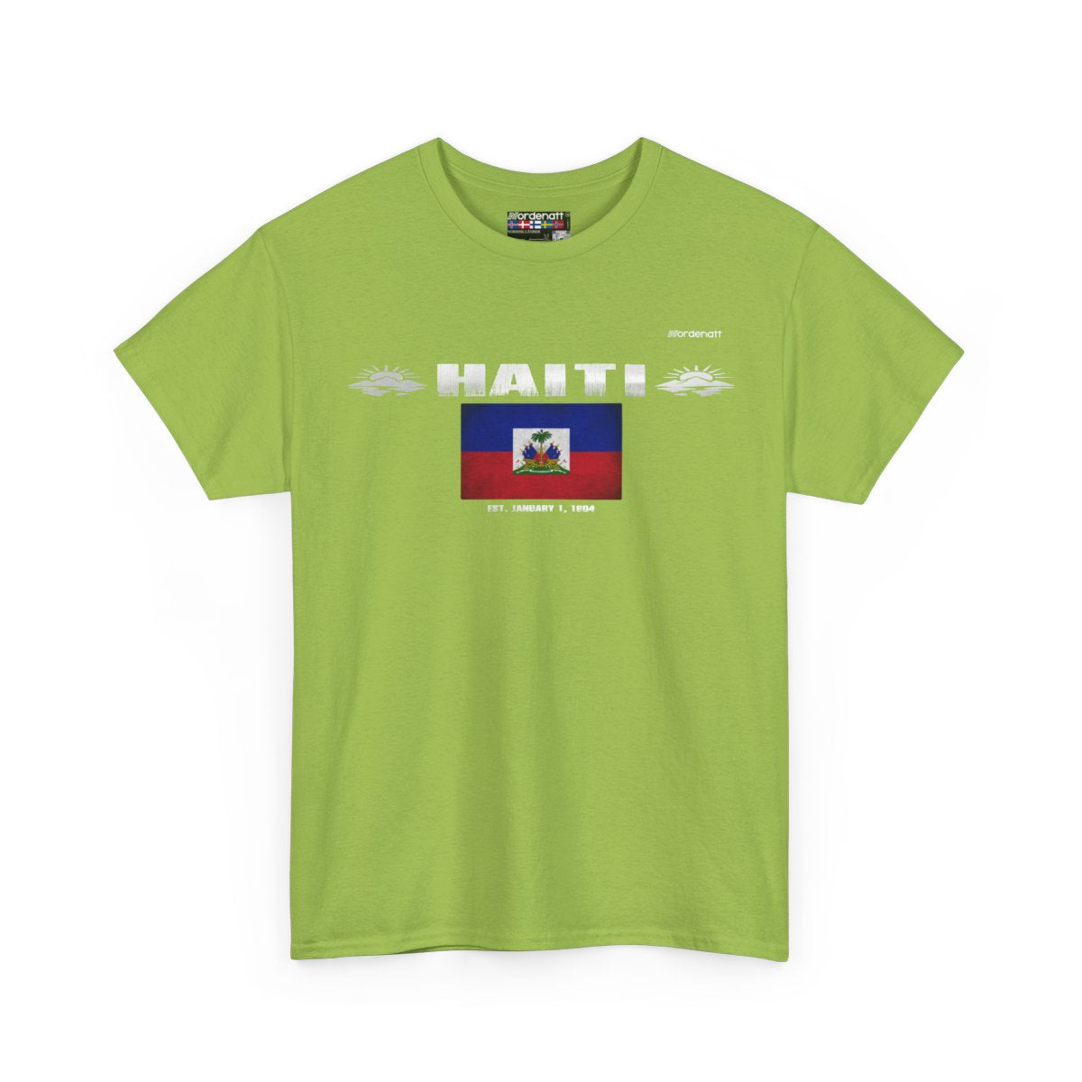 Haiti flag t-shirt in Kiwi — premium cotton, Nordenatt