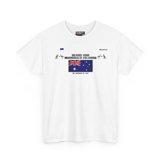 Heard And Mcdonald Islands flag t-shirt in White — premium cotton, Nordenatt