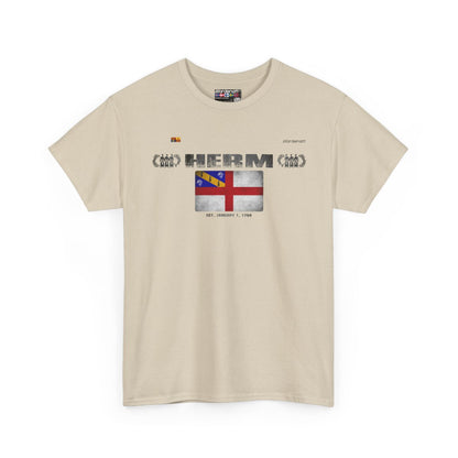 Herm flag t-shirt in Sand — premium cotton, Nordenatt