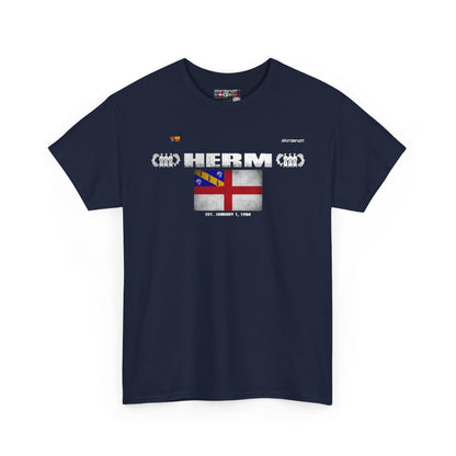 Herm flag t-shirt in Navy — premium cotton, Nordenatt