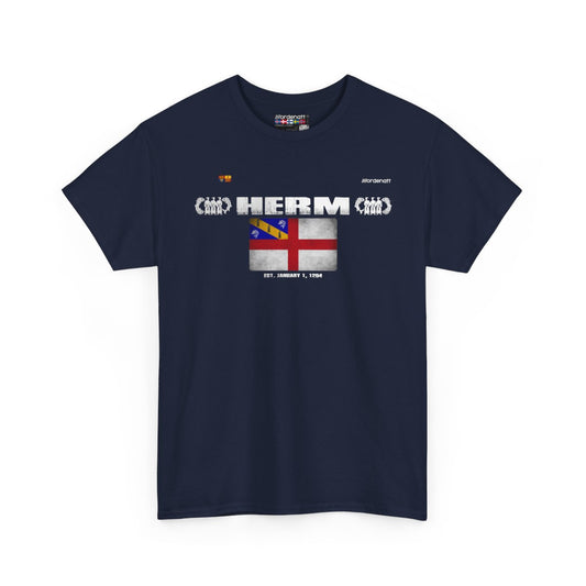 Herm flag t-shirt in Navy — premium cotton, Nordenatt