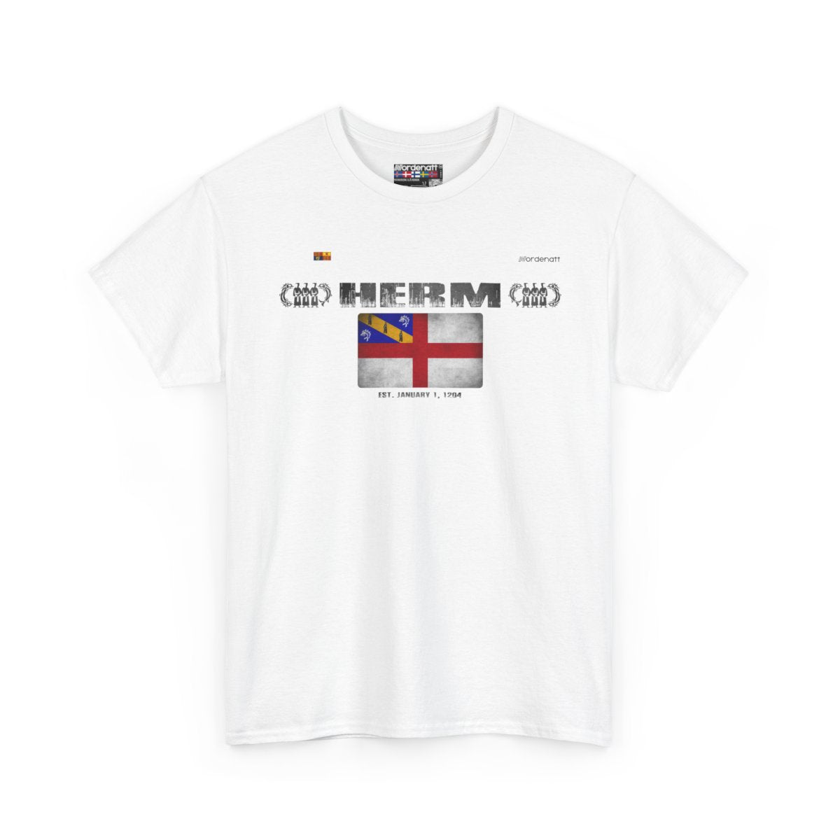 Herm flag t-shirt in White — premium cotton, Nordenatt