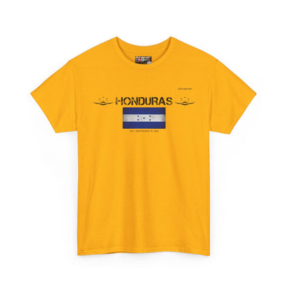 Honduras flag t-shirt in Gold — premium cotton, Nordenatt