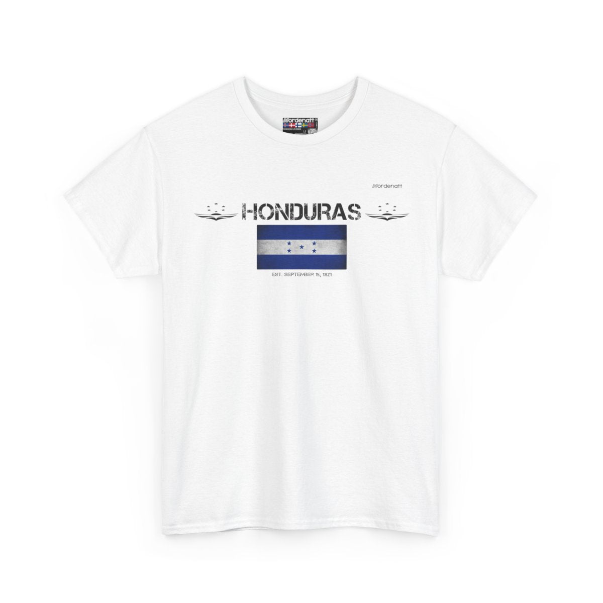 Honduras flag t-shirt in White — premium cotton, Nordenatt