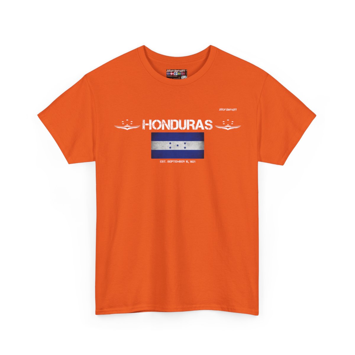 Honduras flag t-shirt in Orange — premium cotton, Nordenatt