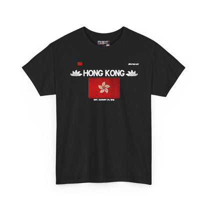 Hong Kong flag t-shirt in Black — premium cotton, Nordenatt