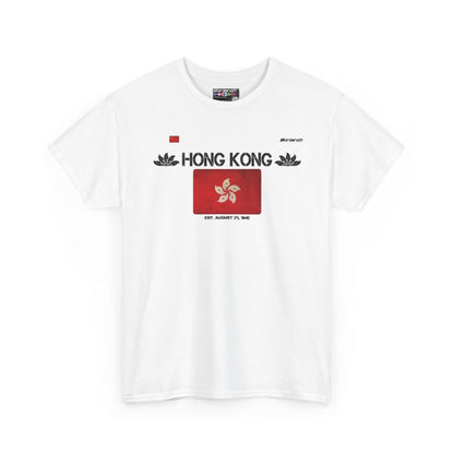 Hong Kong flag t-shirt in White — premium cotton, Nordenatt