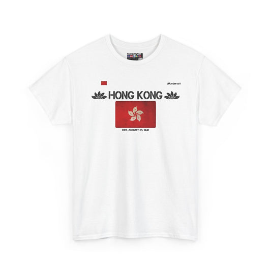 Hong Kong flag t-shirt in White — premium cotton, Nordenatt
