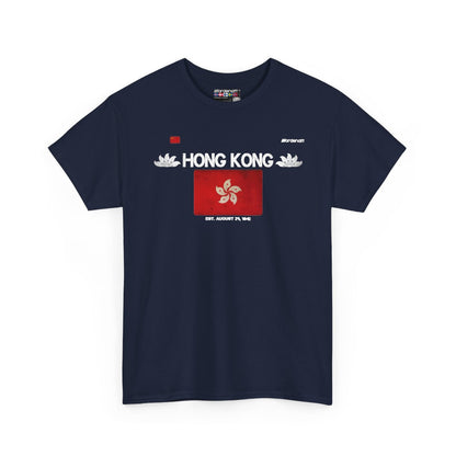 Hong Kong flag t-shirt in Navy — premium cotton, Nordenatt
