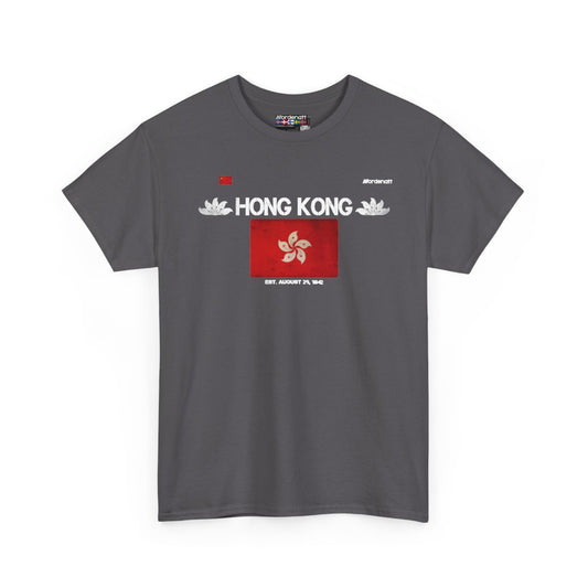 Hong Kong flag t-shirt in Charcoal — premium cotton, Nordenatt