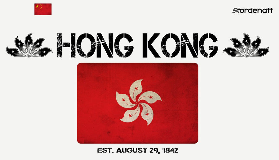 Hong Kong design preview: flag, date and emblem inspiration printed on light t-shirts (Nordenatt)