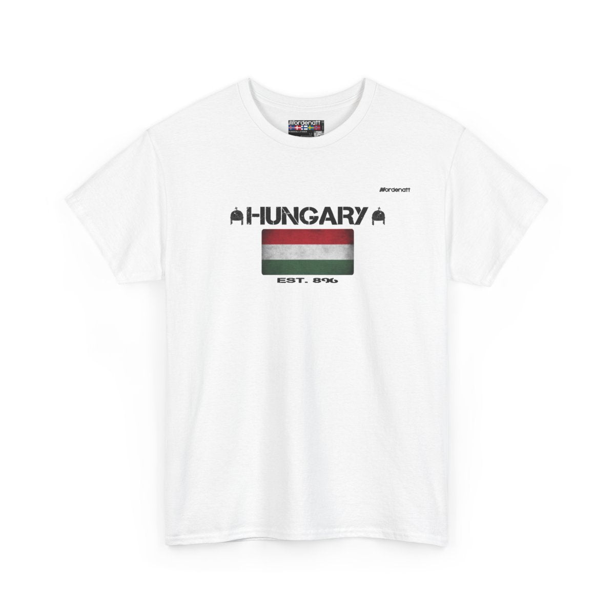 Hungary flag t-shirt in White — premium cotton, Nordenatt