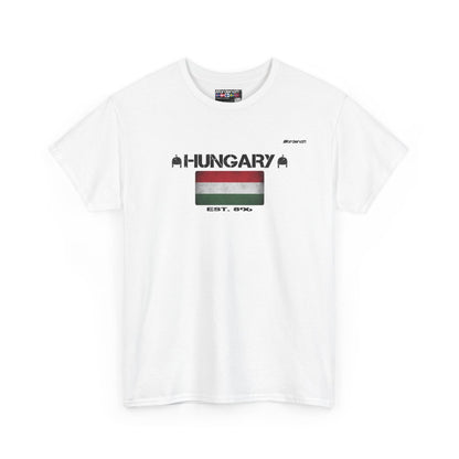 Hungary flag t-shirt in White — premium cotton, Nordenatt