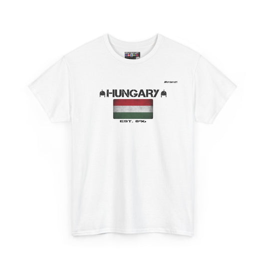 Hungary flag t-shirt in White — premium cotton, Nordenatt