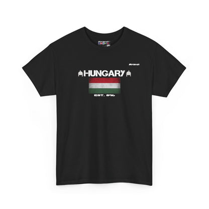 Hungary flag t-shirt in Black — premium cotton, Nordenatt