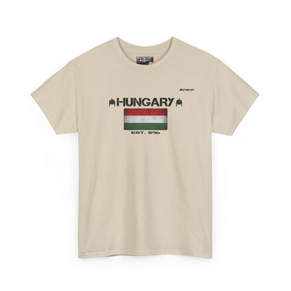 Hungary flag t-shirt in Sand — premium cotton, Nordenatt
