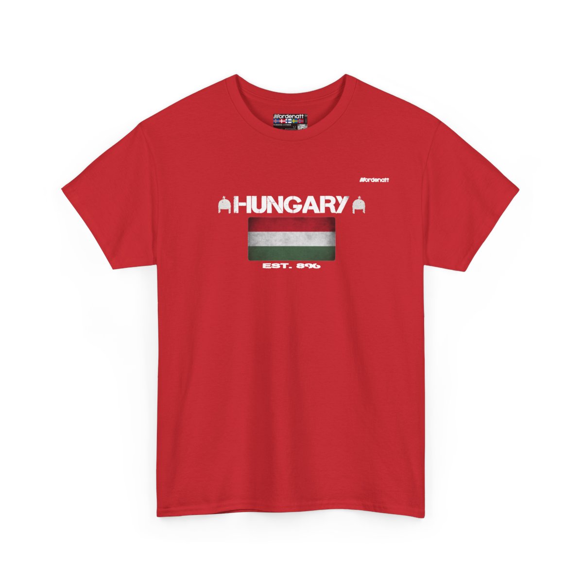 Hungary flag t-shirt in Red — premium cotton, Nordenatt