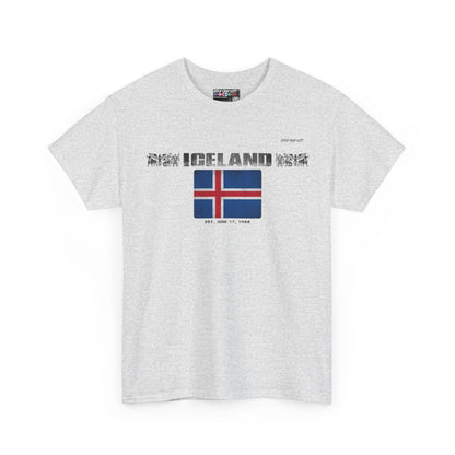 Iceland flag t-shirt in Ash — premium cotton, Nordenatt