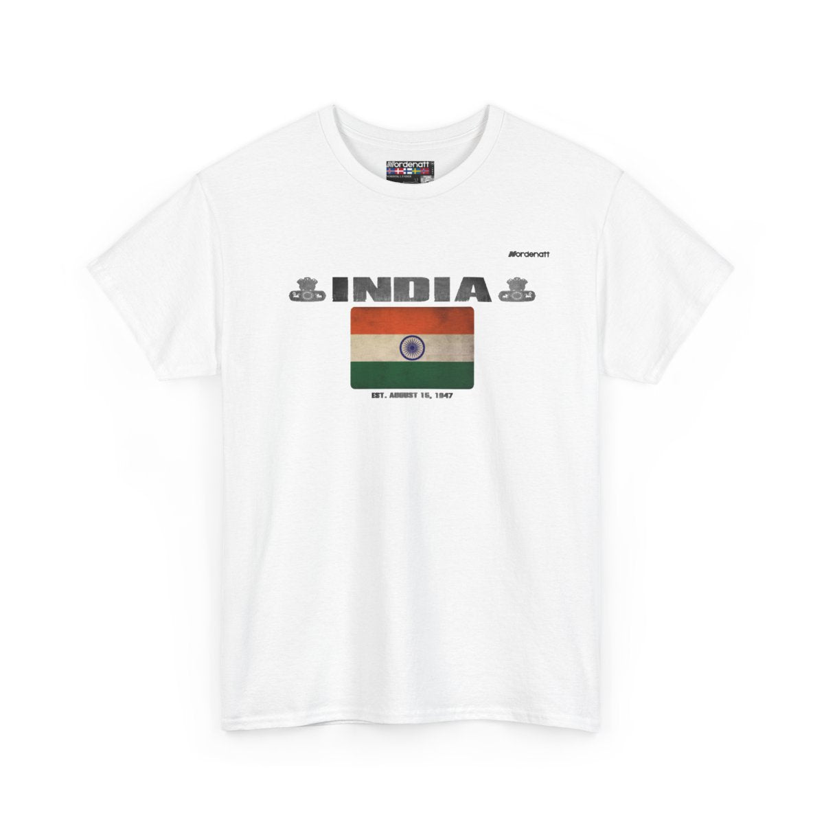 India flag t-shirt in White — premium cotton, Nordenatt