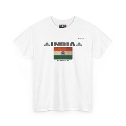 India flag t-shirt in White — premium cotton, Nordenatt