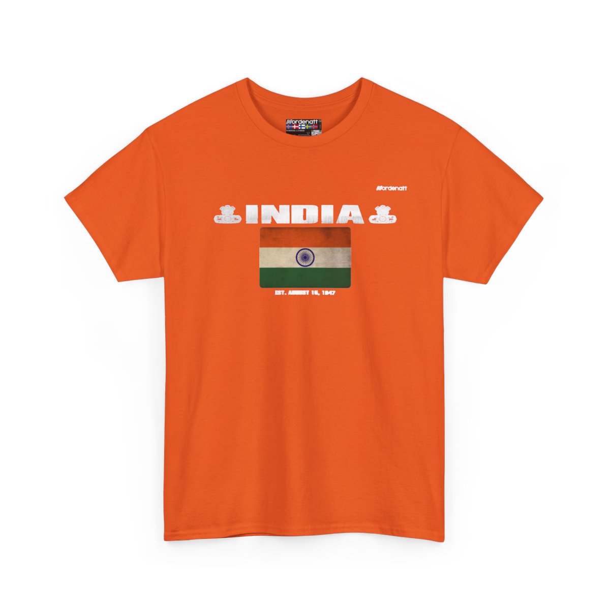 India flag t-shirt in Orange — premium cotton, Nordenatt