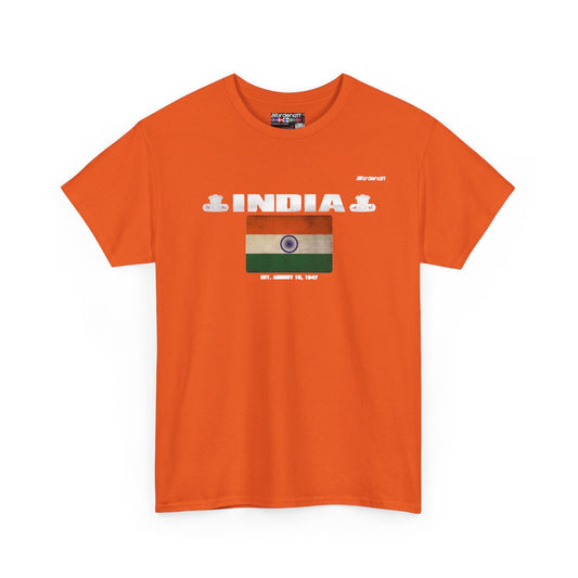 India flag t-shirt in Orange — premium cotton, Nordenatt