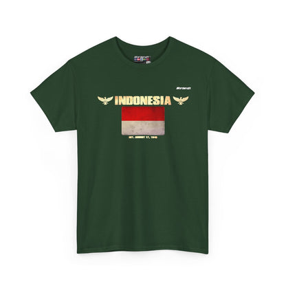 Indonesia flag t-shirt in Forest Green — premium cotton, Nordenatt