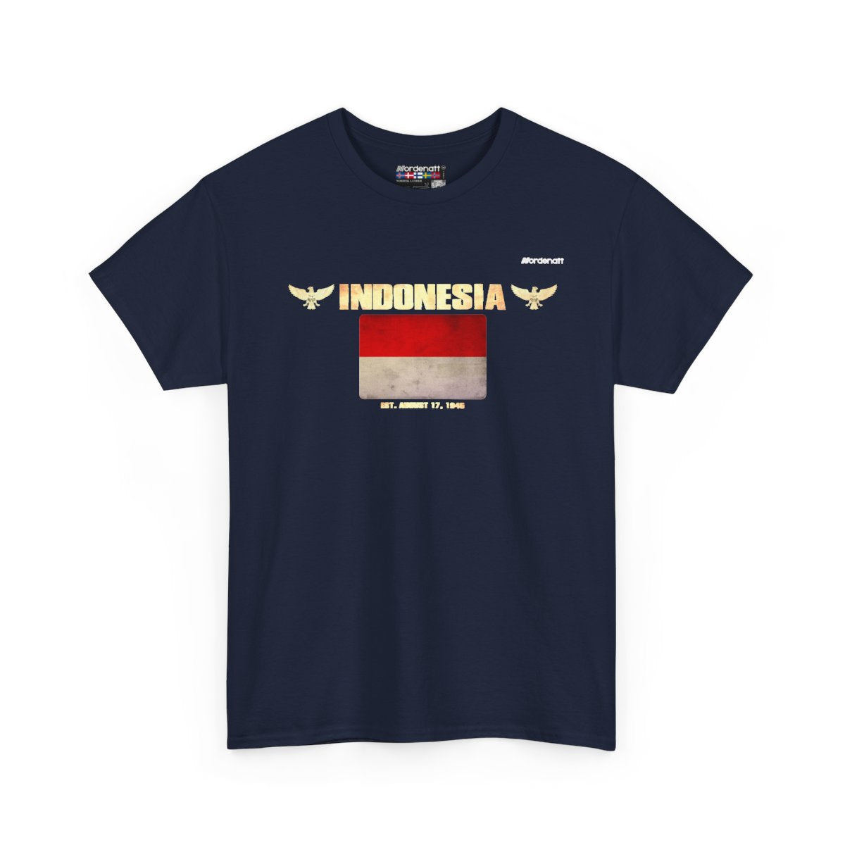 Indonesia flag t-shirt in Navy — premium cotton, Nordenatt