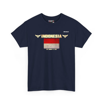 Indonesia flag t-shirt in Navy — premium cotton, Nordenatt